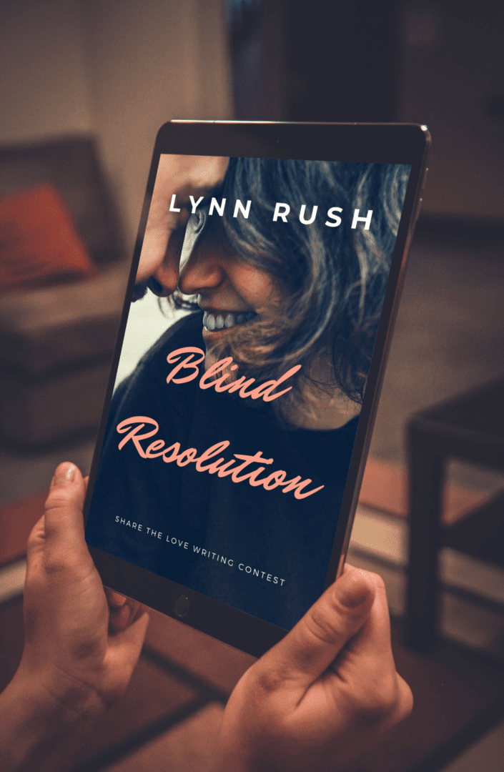 A person holding up a book with the title of blind resolution.