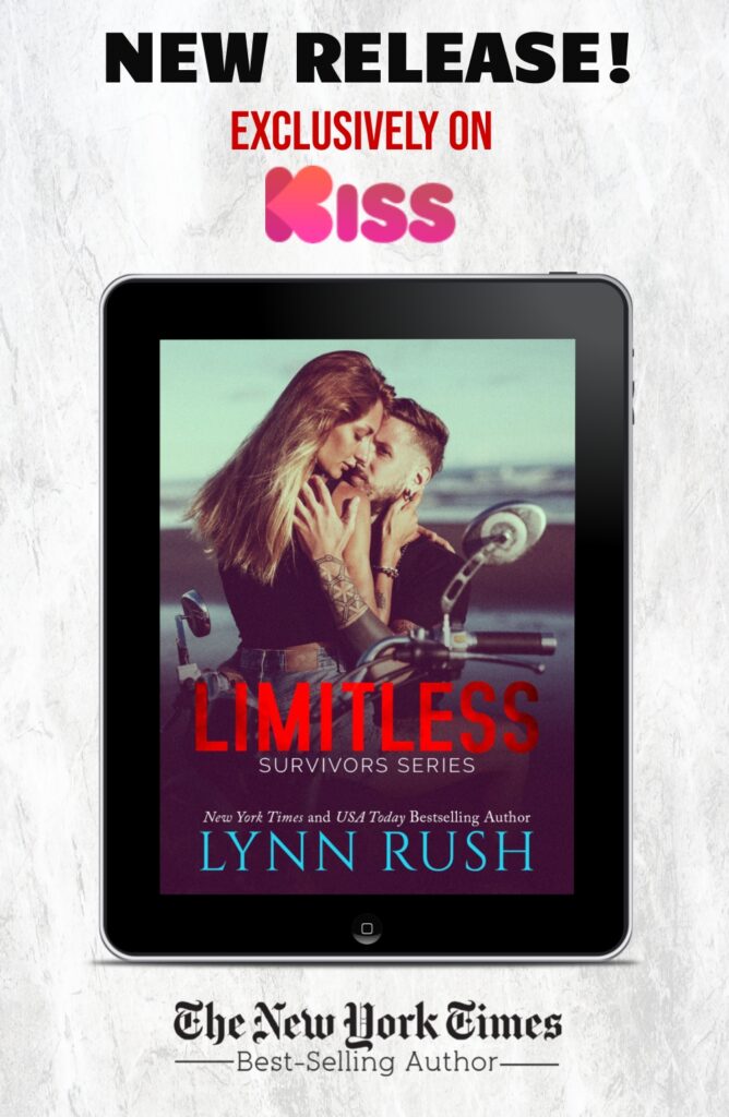 A tablet with the cover of limitless by lynn rush.