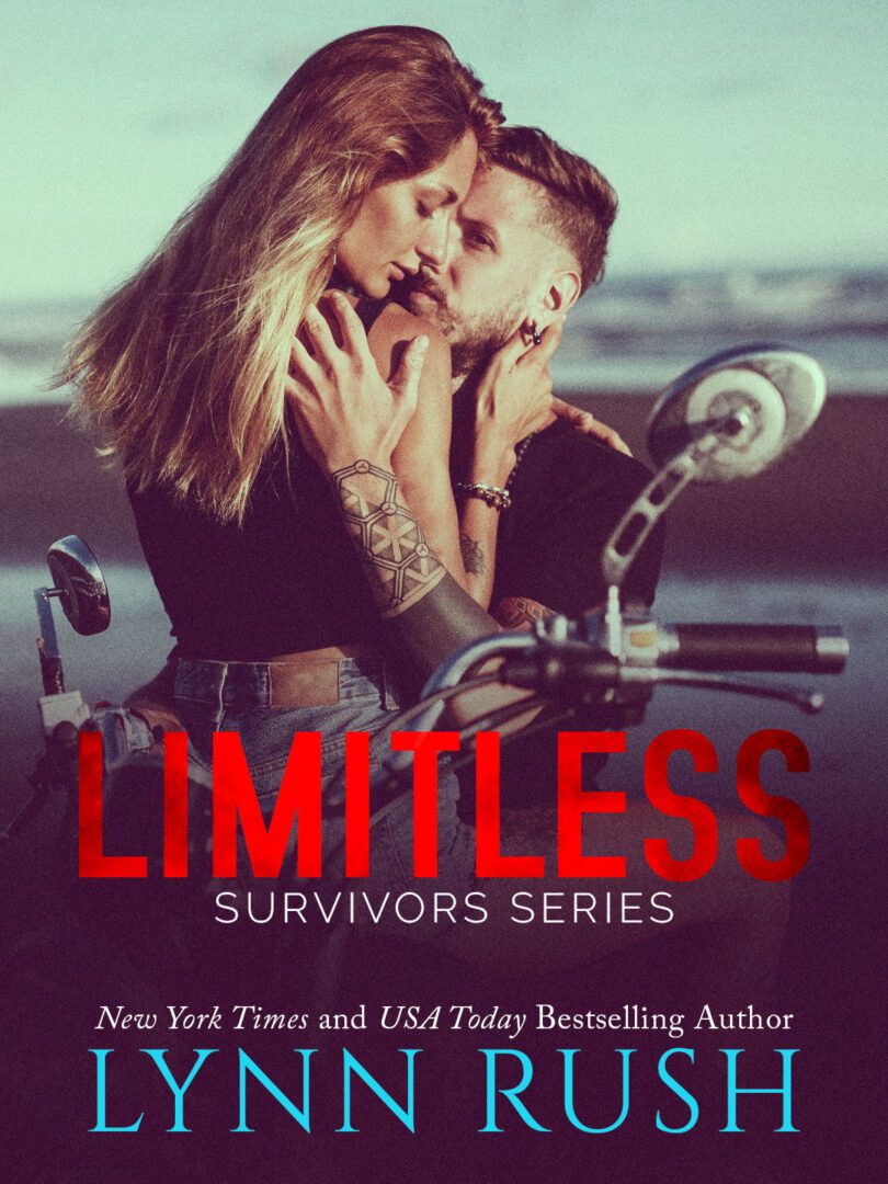 A man and woman on motorcycle with the words limitless in red.